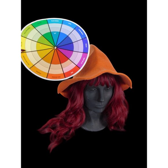 Orange Woven Wool Blend Witch Hat - Adult Ritual & Everyday Wear - New - Picture 11 of 11